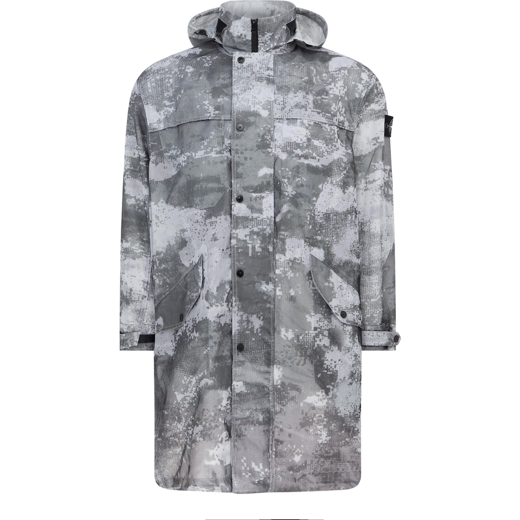 Stone Island Concealed Hood Fishtail Parka - Polvere V0064